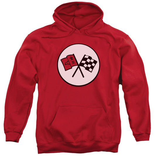 Chevrolet 2Nd Gen Vette Logo Mens Hoodie Red Officially Licensed