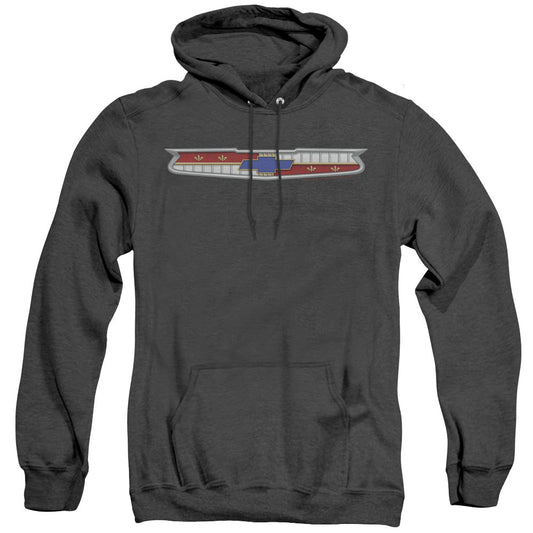 Chevrolet 56 Bel Air Emblem Mens Heather Hoodie Black Officially Licensed