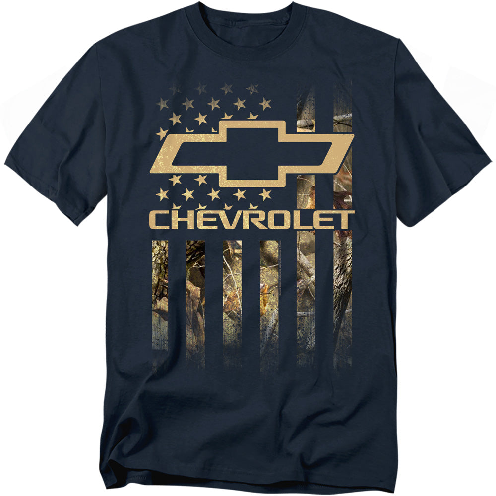 Chevrolet Camo Flag Mens T Shirt Navy Officially Licensed