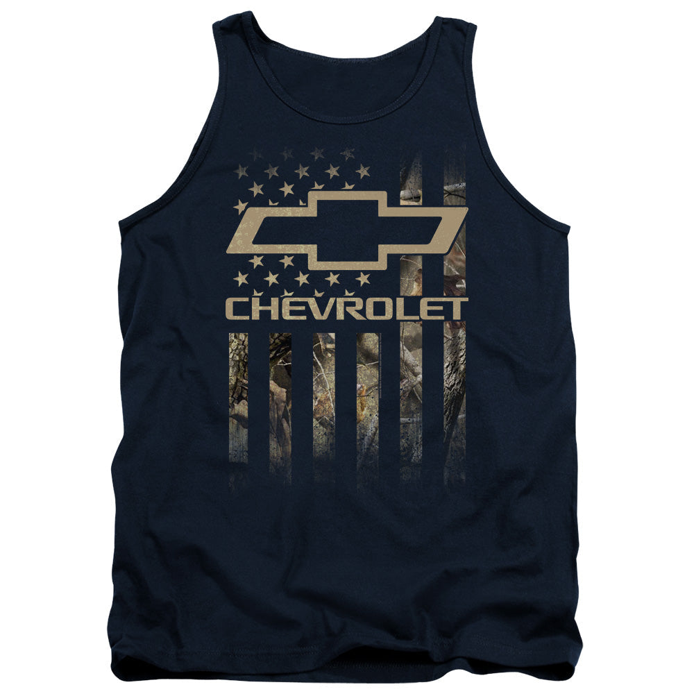Chevrolet Camo Flag Mens Tank Top Shirt Navy Officially Licensed