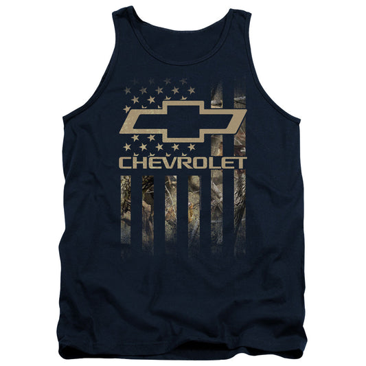 Chevrolet Camo Flag Mens Tank Top Shirt Navy Officially Licensed