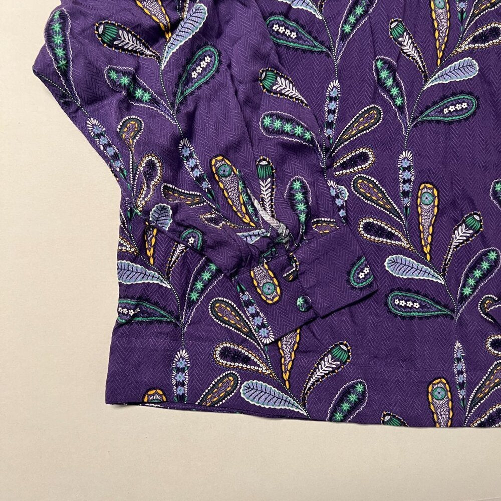 LOFT Paisley Button Raglan Blouse
