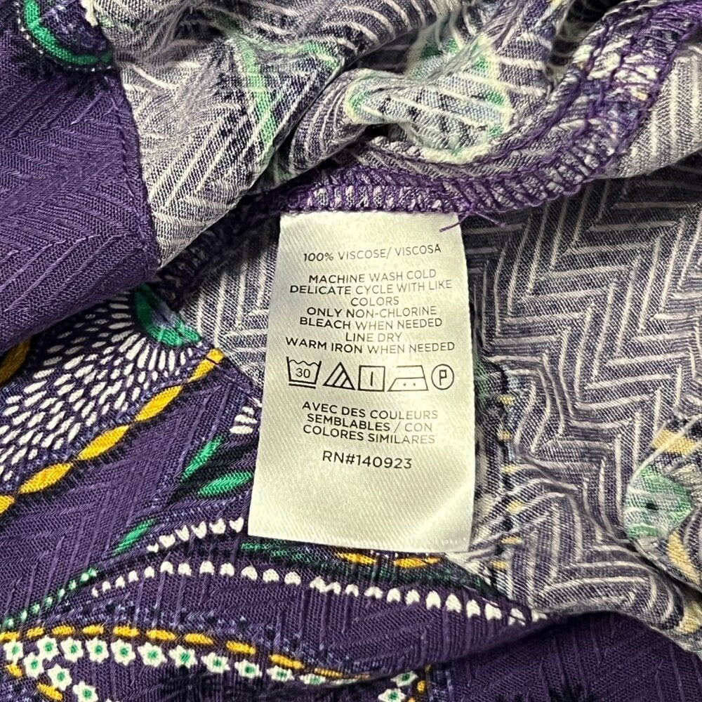 LOFT Paisley Button Raglan Blouse