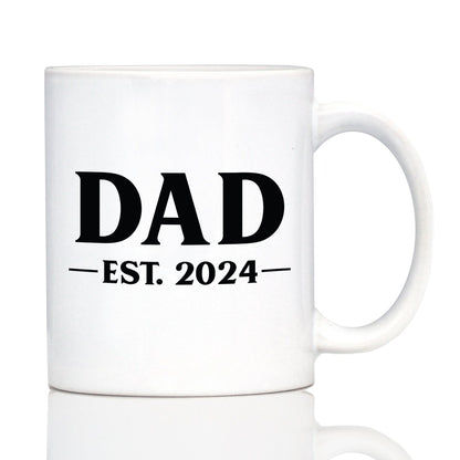 Dad Est 2024 - New Father Coffee Mug Gift for First Time Parents - Bold