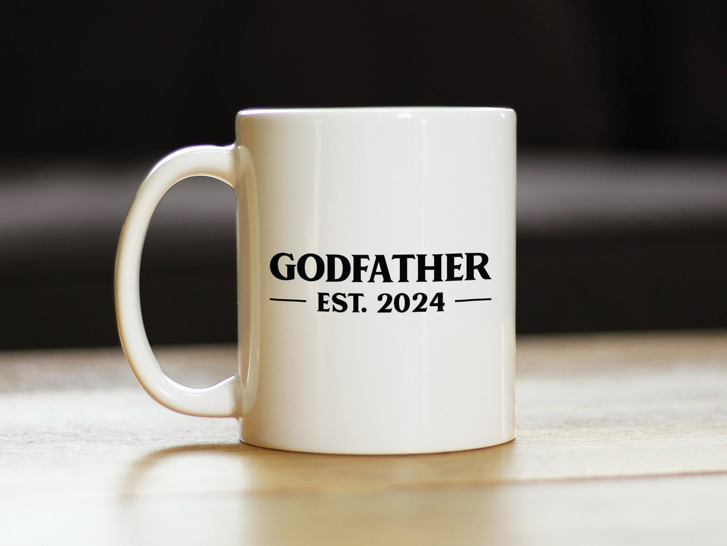 Godfather Est 2024 - New Godfather Coffee Mug Proposal Gift for First Time Godparents - Bold