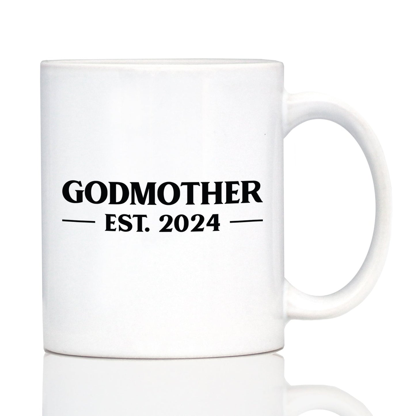Godmother Est 2024 - New Godmother Coffee Mug Proposal Gift for First Time Godparents - Bold
