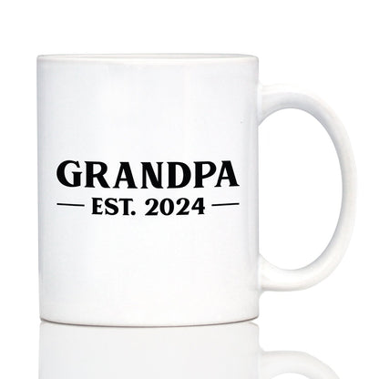 Grandpa Est 2024 - New Grandfather Coffee Mug Gift for First Time Grandparents - Bold
