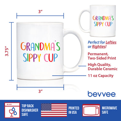 Grandma's Sippy Cup - Coffee Mug Gift for Grandmothers - Cute Birthday Cups