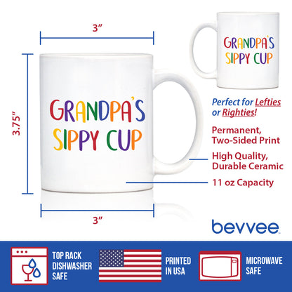 Grandpa's Sippy Cup - Coffee Mug Gift for Grandfathers - Fun Birthday Cups