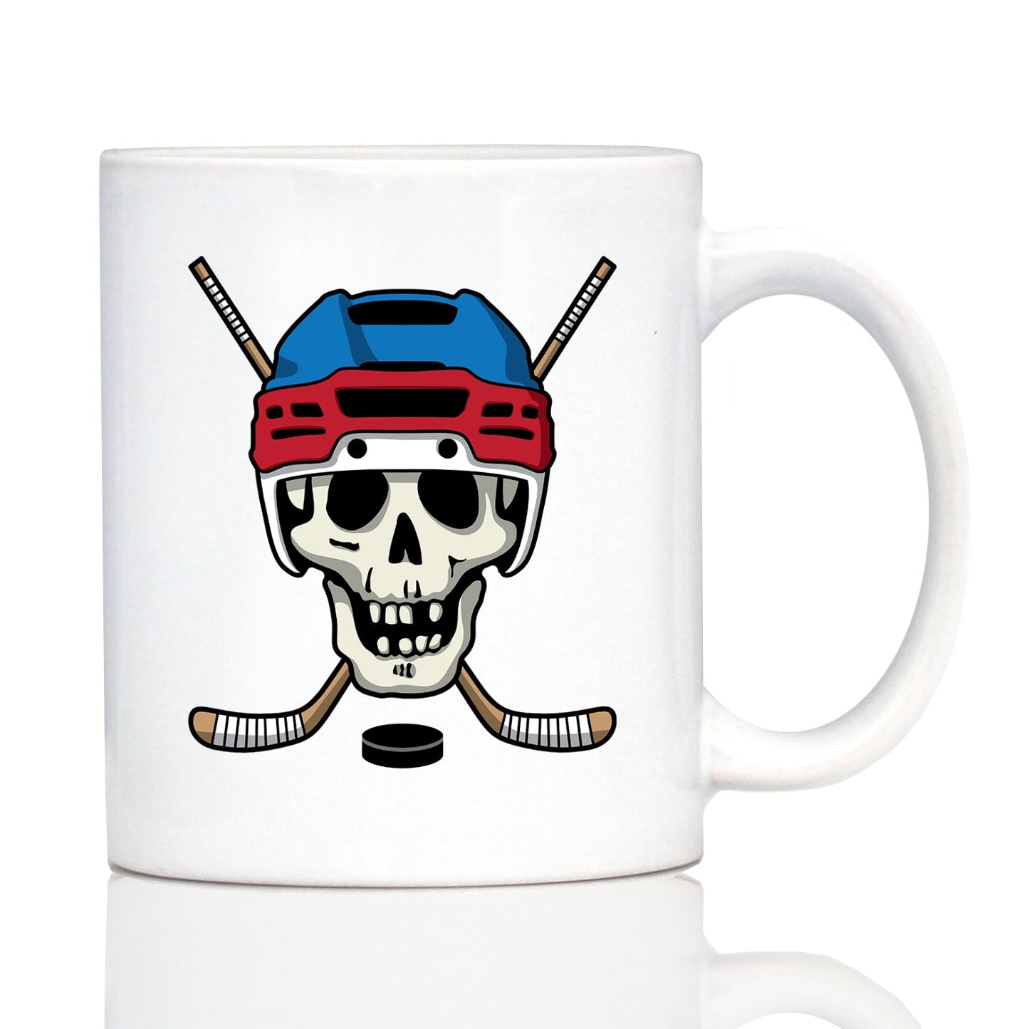 Hockey Skull Coffee Mug Hockey Gifts for Coach or Players White Ceramic Coffee Cup