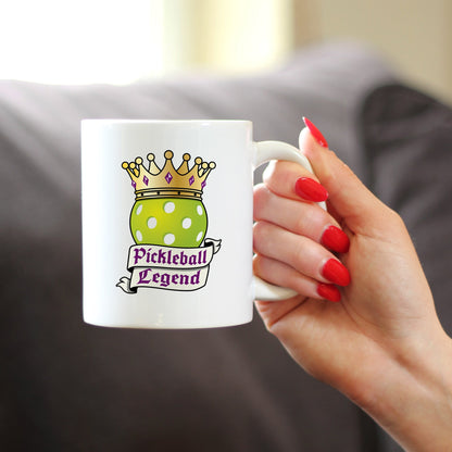Pickleball Legend Coffee Mug Gifts for Picklers White Ceramic Coffee Cup