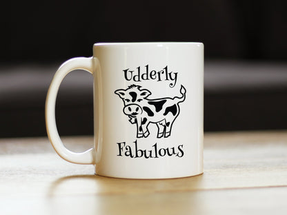 Udderly Fabulous - Cow Coffee Mug - Funny Cow Gifts & Decor