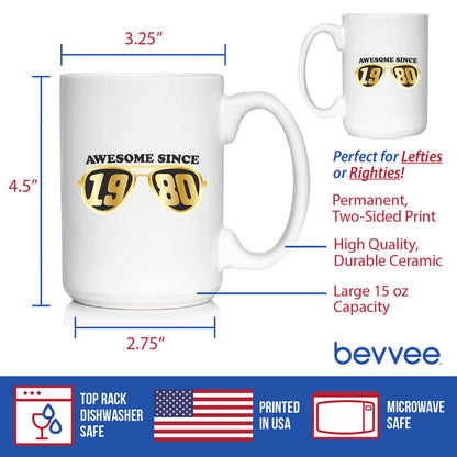Awesome Since 1980 Coffee Mug 45th Birthday Gift Ideas White Ceramic Coffee Cup