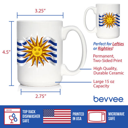Uruguay Flag Coffee Mug - Country Pride Themed Drinking Decor and Gifts for Uruguayans