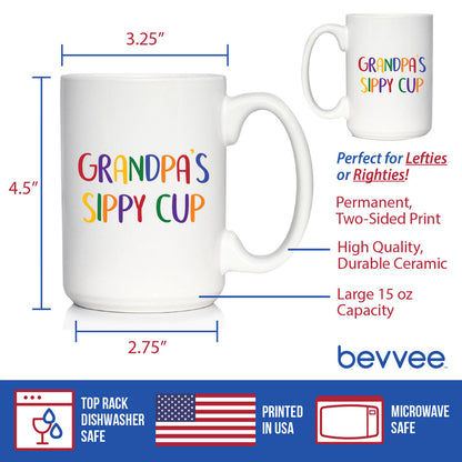 Grandpa's Sippy Cup - Coffee Mug Gift for Grandfathers - Fun Birthday Cups