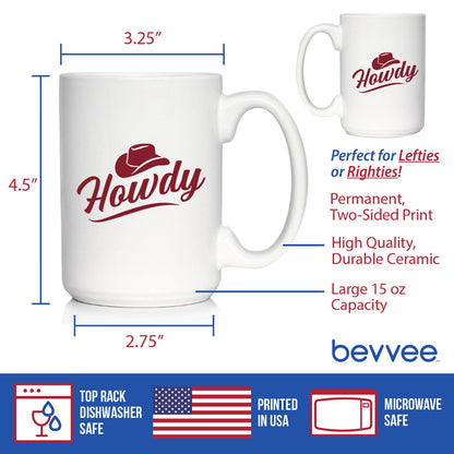 Howdy Coffee Mug Country Western Home Decor White Ceramic Coffee Cup