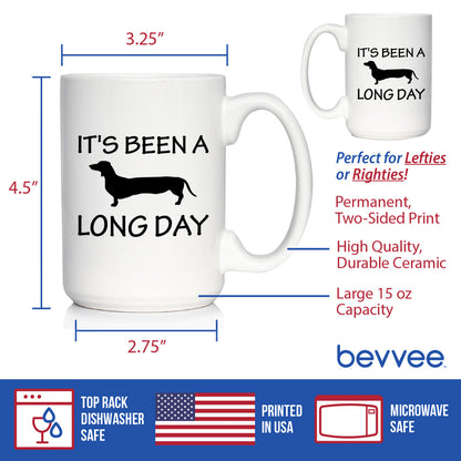 It's Been A Long Day Coffee Mug - Funny Dachshund Themed Decor and Gifts