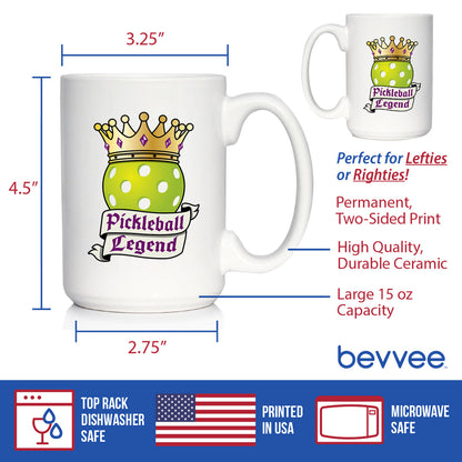 Pickleball Legend Coffee Mug Gifts for Picklers White Ceramic Coffee Cup
