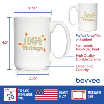 Vintage 1954 - Fun 71st Birthday Coffee Mug Gifts for Men & Women Turning 71 - Retro Coffee Cups