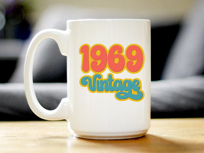 Vintage 1969 - Fun 57th Birthday Coffee Mug Gifts for Men & Women Turning 57 - Retro Coffee Cups