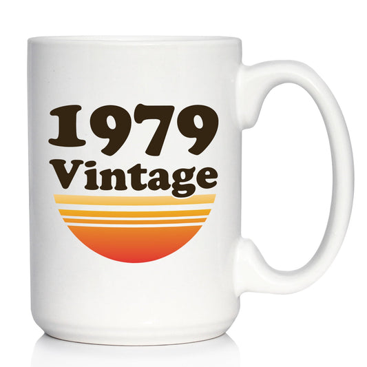 Vintage 1979 - Fun 46th Birthday Coffee Mug Gifts for Men & Women Turning 46 - Retro Coffee Cups