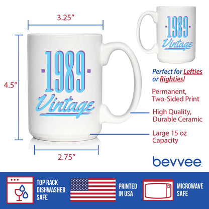 Vintage 1989 - Fun 36th Birthday Coffee Mug Gifts for Men & Women Turning 36 - Retro Coffee Cups