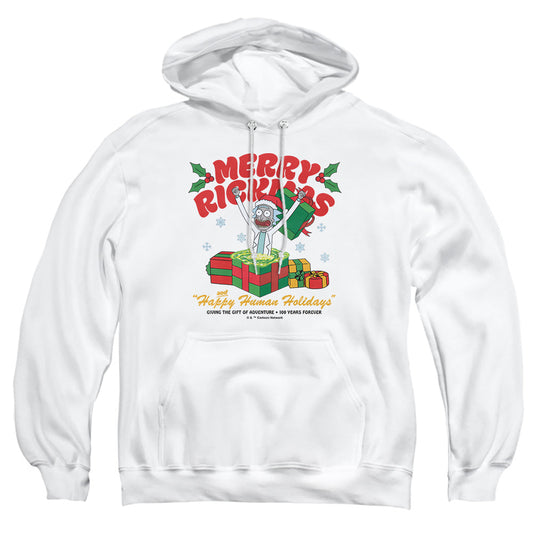 Rick And Morty Christmas Merry Rickmas Presents Mens Hoodie White Officially Licensed