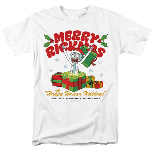 Rick And Morty Christmas Merry Rickmas Presents Mens T Shirt White Officially Licensed