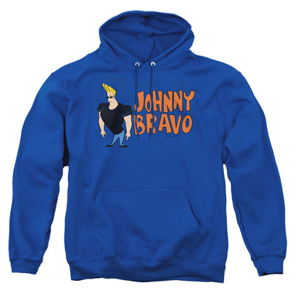 Johnny Bravo Johnny Logo Mens Hoodie Royal Blue Officially Licensed