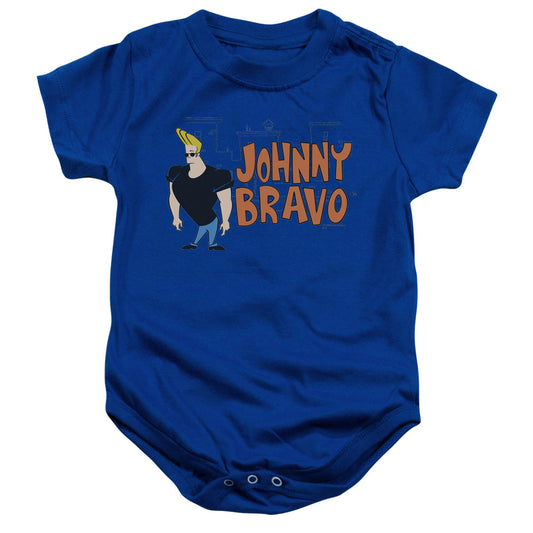 Johnny Bravo Johnny Logo Infant Baby Snapsuit Royal Blue Officially Licensed