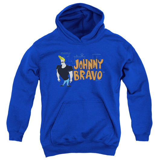 Johnny Bravo Johnny Logo Kids Youth Hoodie Royal Officially Licensed