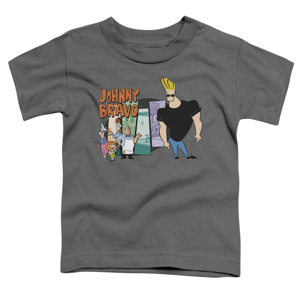Johnny Bravo Johnny & Friends Toddler Kids Youth T Shirt Charcoal Officially Licensed