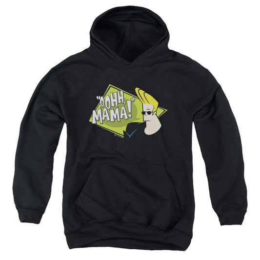 Johnny Bravo Oohh Mama Kids Youth Hoodie Black Officially Licensed