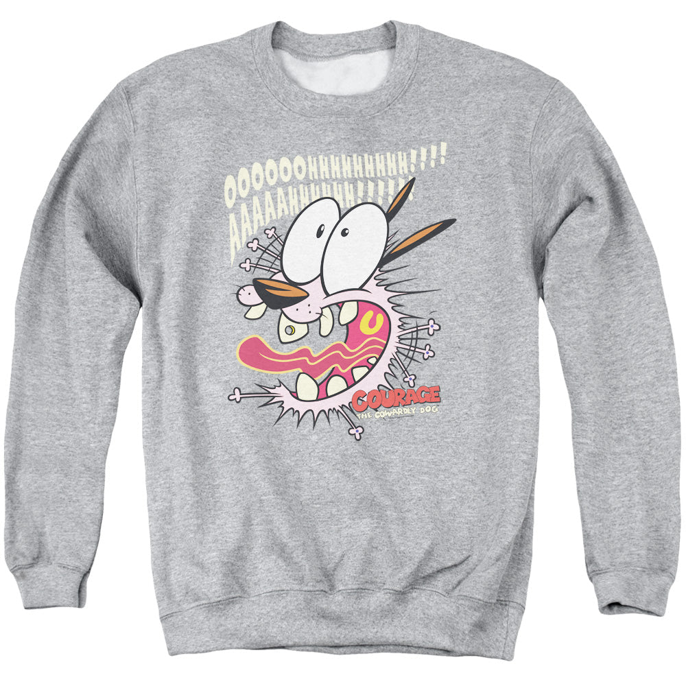 Courage The Cowardly Dog Scaredy Dog Mens Crewneck Sweatshirt Athletic Heather Officially Licensed