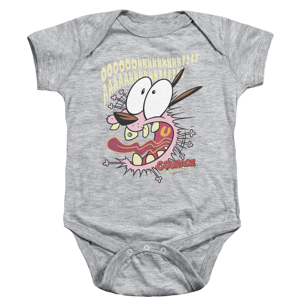 Courage the Cowardly Dog Scaredy Dog Infant Baby Snapsuit Athletic Heather Officially Licensed