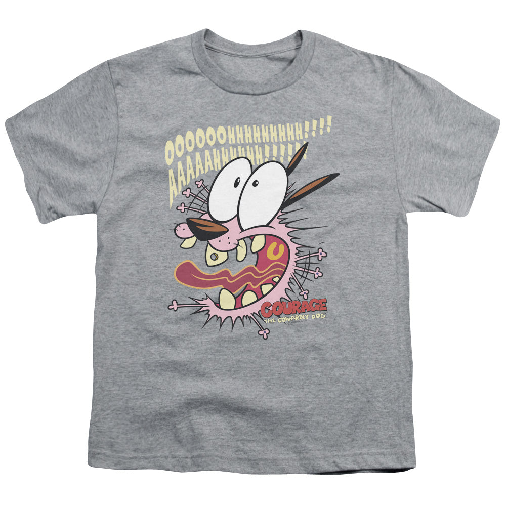 Courage the Cowardly Dog Scaredy Dog Kids Youth T Shirt Athletic Heather Officially Licensed