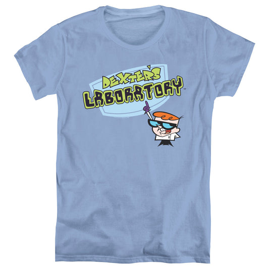 Dexters Laboratory Logo Womens T Shirt Carolina Blue Officially Licensed