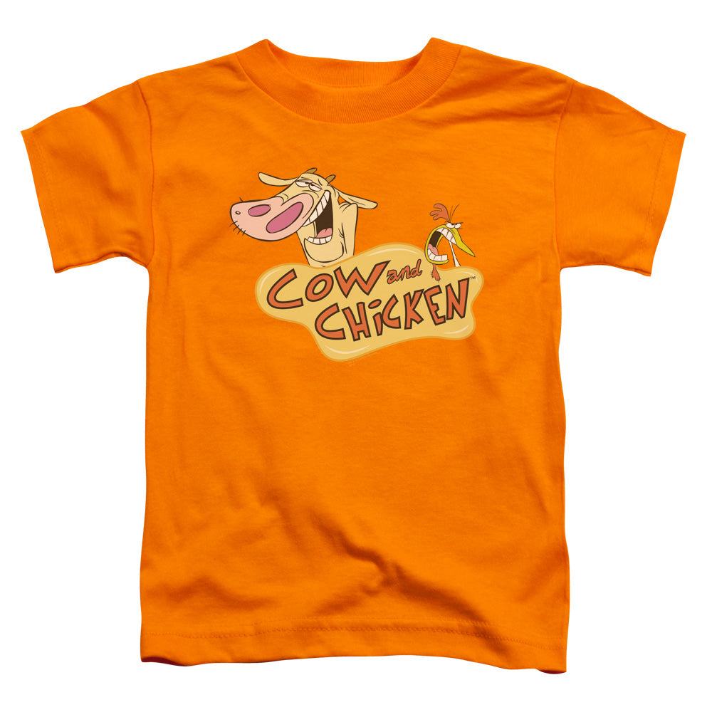 Cow & Chicken Logo Toddler Kids Youth T Shirt Orange Officially Licensed