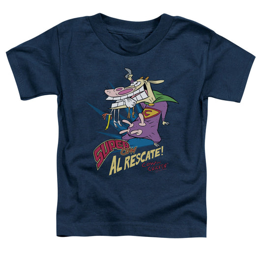 Cow & Chicken Super Cow Toddler Kids Youth T Shirt Navy Blue Officially Licensed