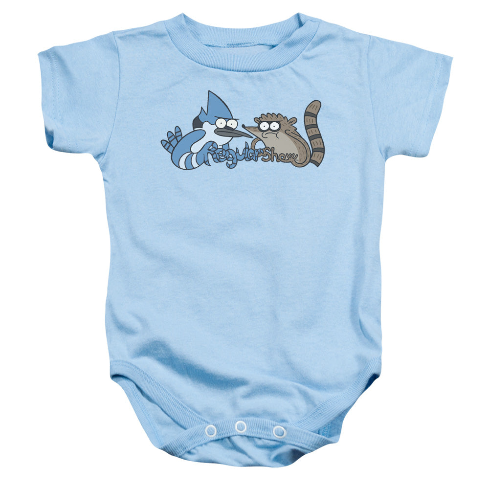 The Regular Show Tattoo Art Infant Baby Snapsuit Light Blue Officially Licensed