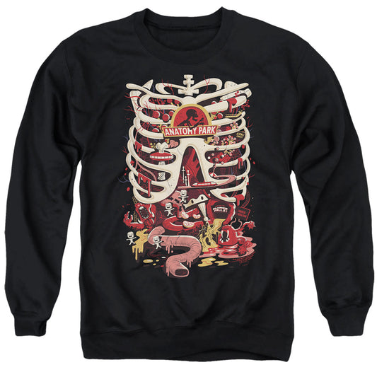 Rick And Morty Anatomy Park Logo Mens Crewneck Sweatshirt Black