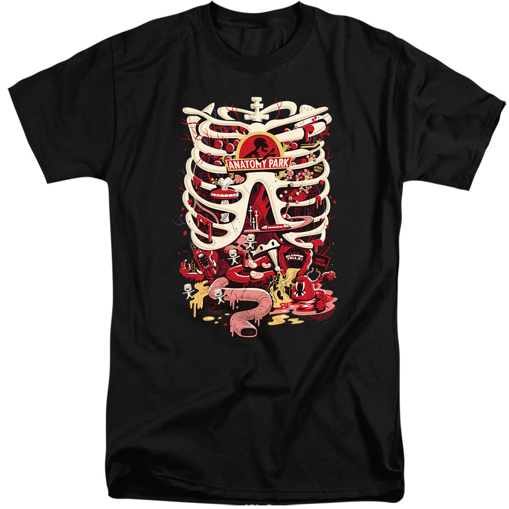Rick And Morty Anatomy Park Logo Mens Tall T Shirt Black Officially Licensed