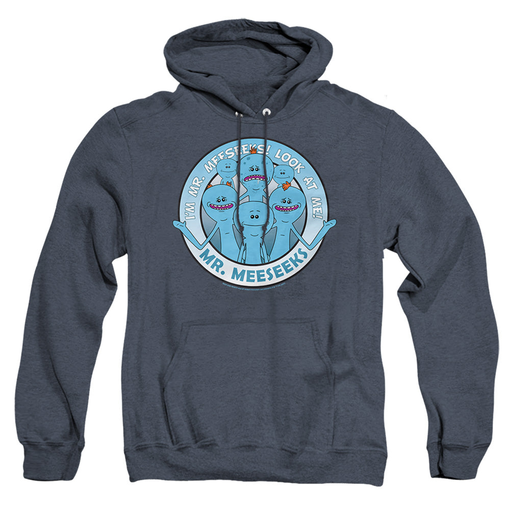 Rick And Morty Mr Meeseeks Mens Heather Hoodie Navy Officially Licensed