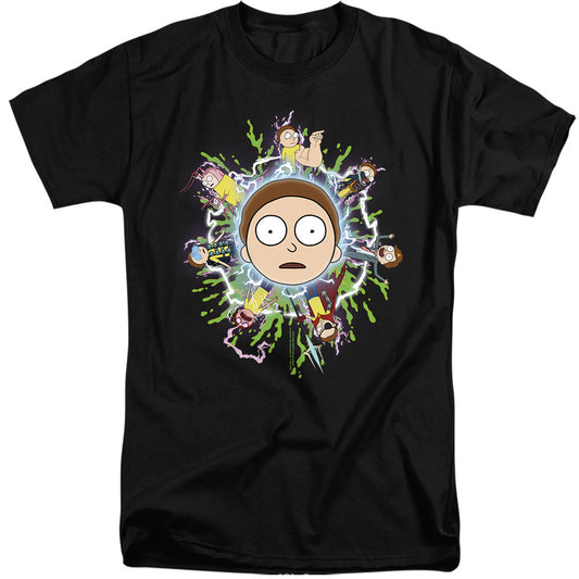 Rick And Morty Multiple Morty Mens Tall T Shirt Black Officially Licensed