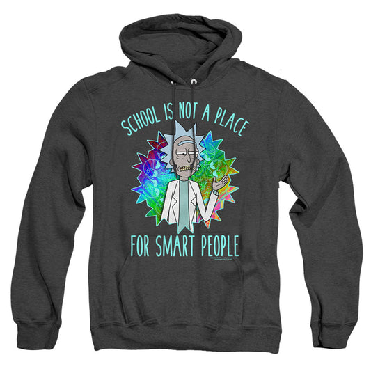 Rick And Morty School Mens Heather Hoodie Black Officially Licensed