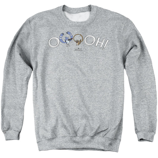 The Regular Show Ooooh Mens Crewneck Sweatshirt Athletic Heather Officially Licensed
