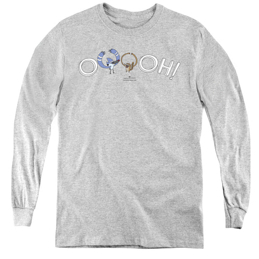 The Regular Show Ooooh Long Sleeve Kids Youth T Shirt Athletic Heather Officially Licensed