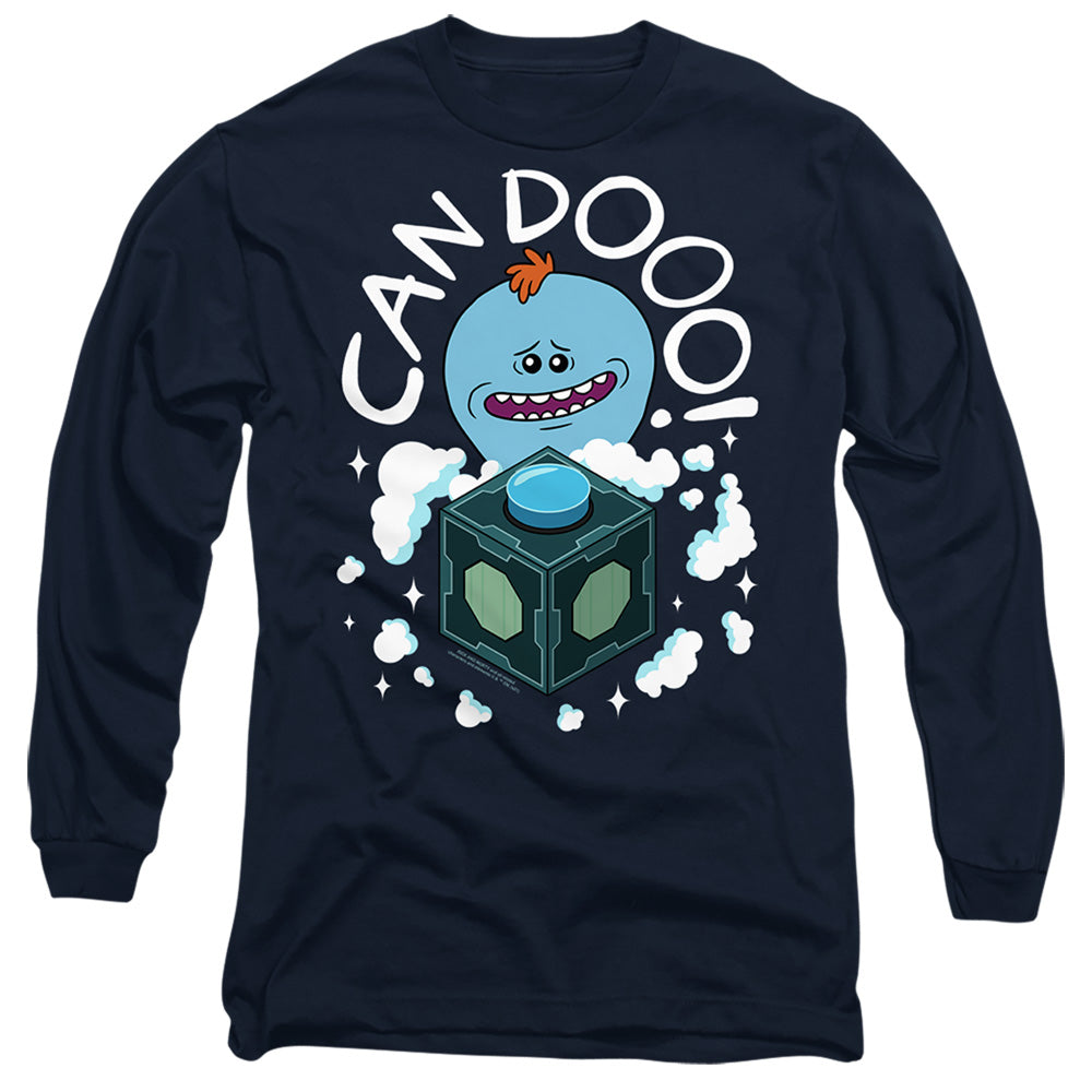 Rick And Morty Can Do Mens Long Sleeve Shirt Navy Officially Licensed