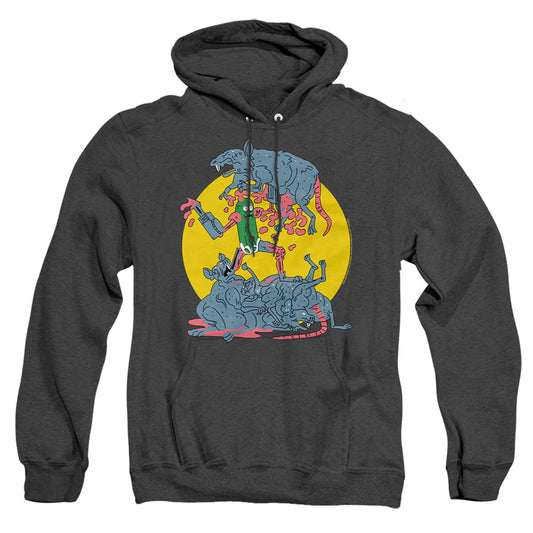 Rick And Morty The Adventures Of Pickle Rick Mens Heather Hoodie Black Officially Licensed