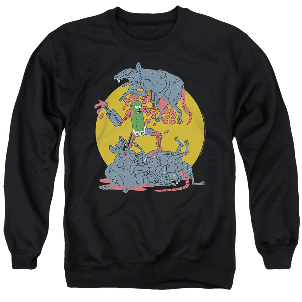 Rick And Morty The Adventures Of Pickle Rick Mens Crewneck Sweatshirt Black